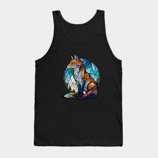 Fox Animal Portrait Stained Glass Wildlife Outdoors Adventure Tank Top